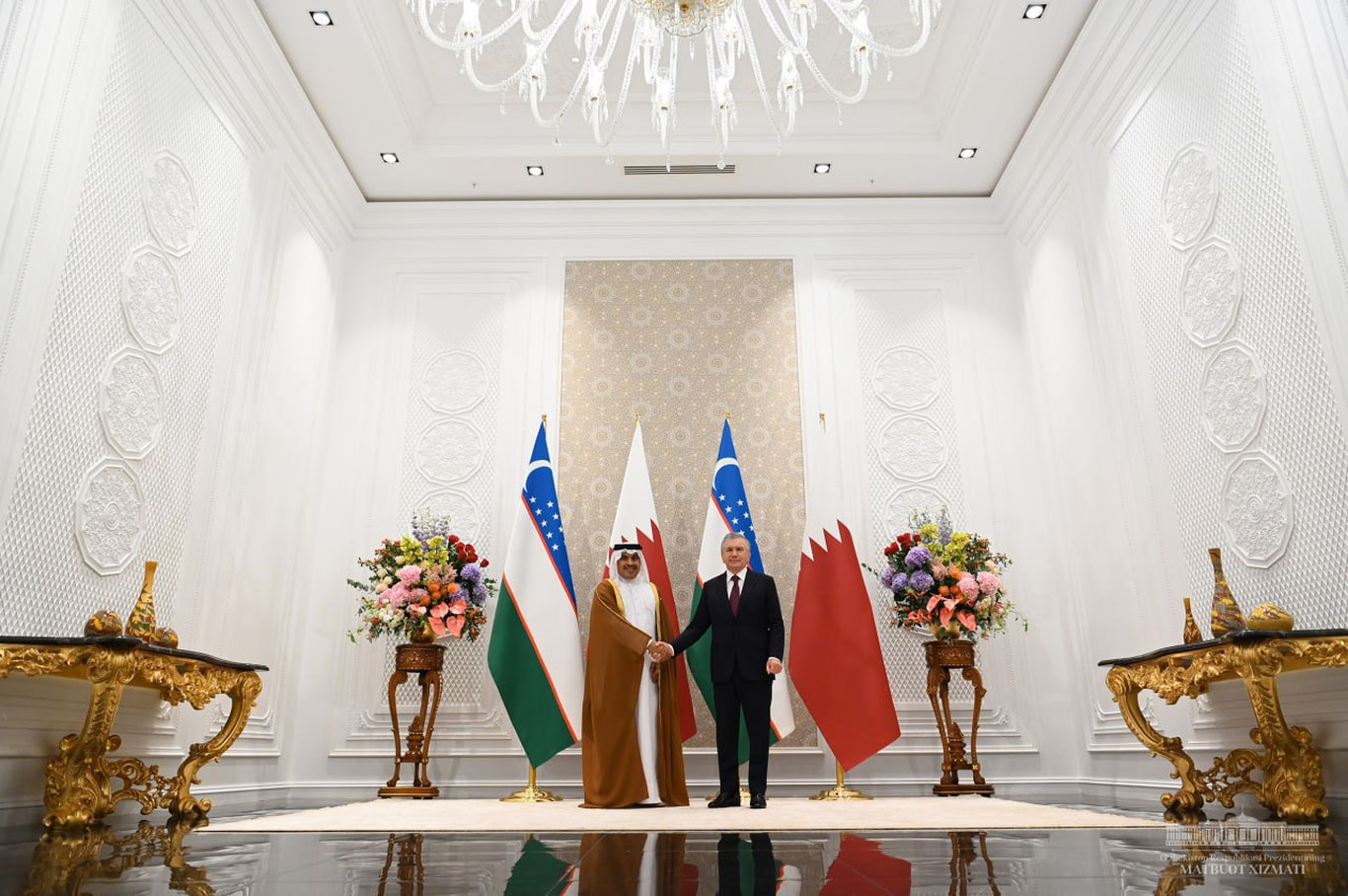 Shavkat Mirziyoyev Qatar delegatsiyasini qabul qildi