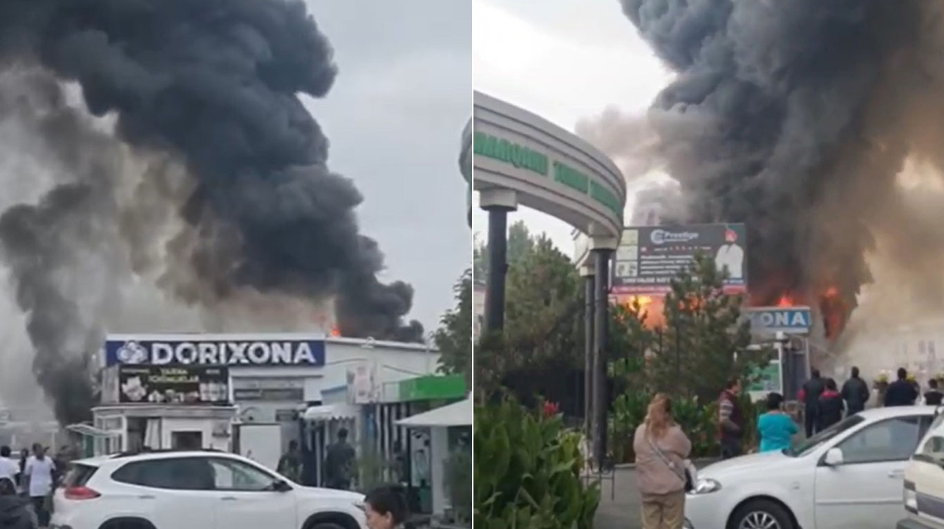 Самарқандда дўконлардан бири ёниб кетди