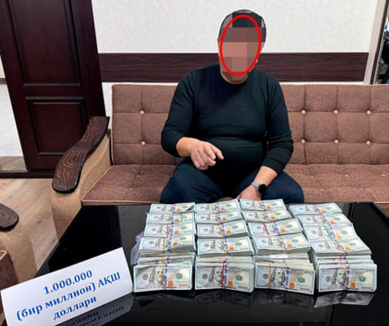 Чирчиқда ҳоким ўринбосари 1 млн доллар пора билан ушланди