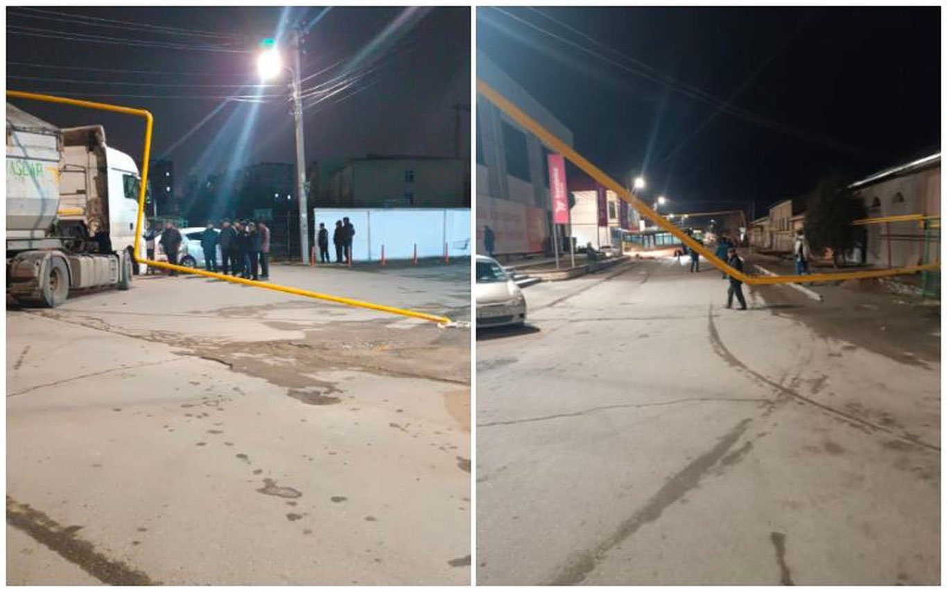 Тошкентда MAN газ қувурига бориб урилди