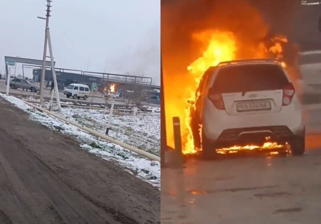 Qashqadaryodagi zapravkada Spark yonib ketdi