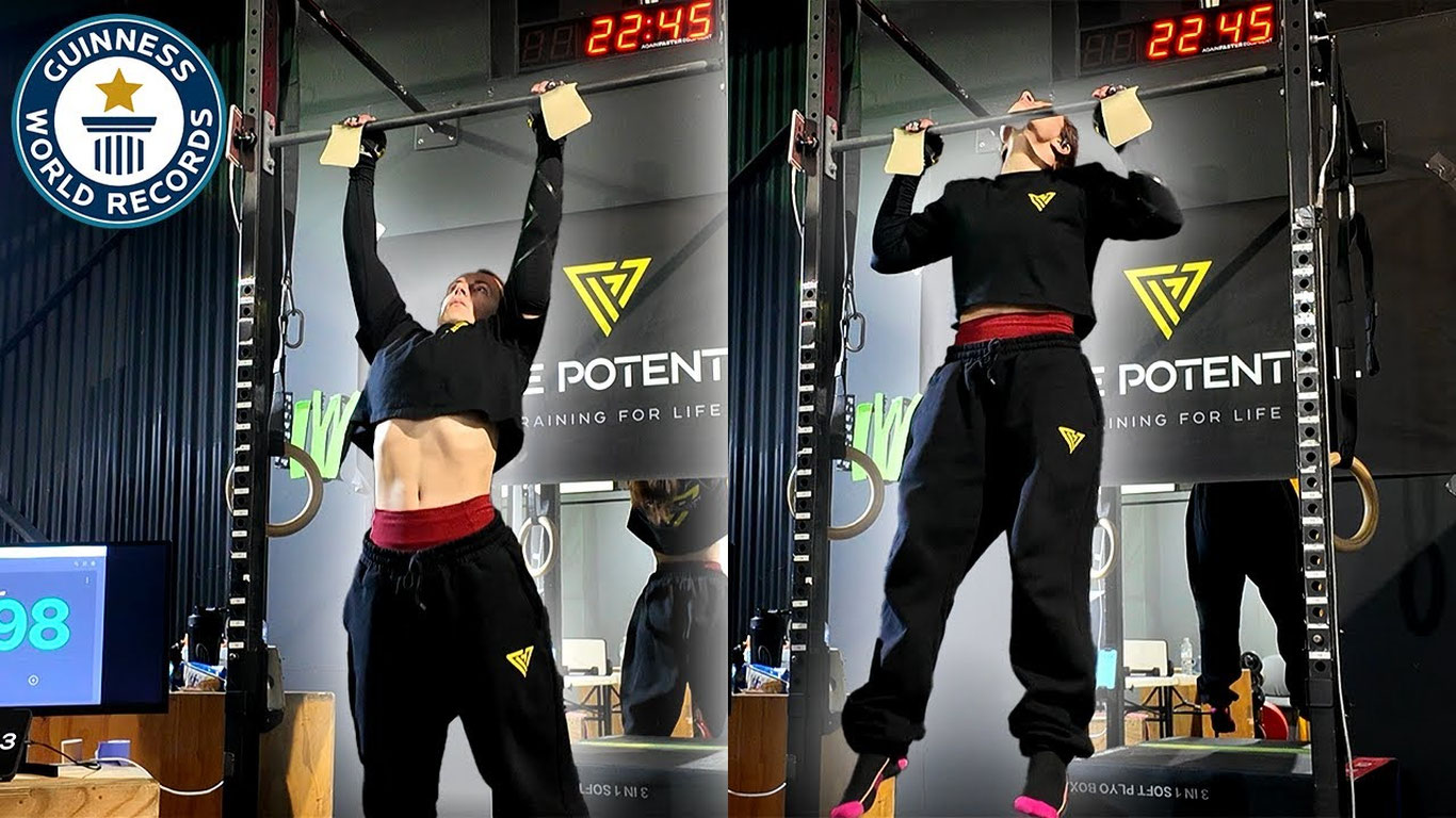 34 ёшли аёл турникда тортилиш бўйича Гиннес рекордини янгилади