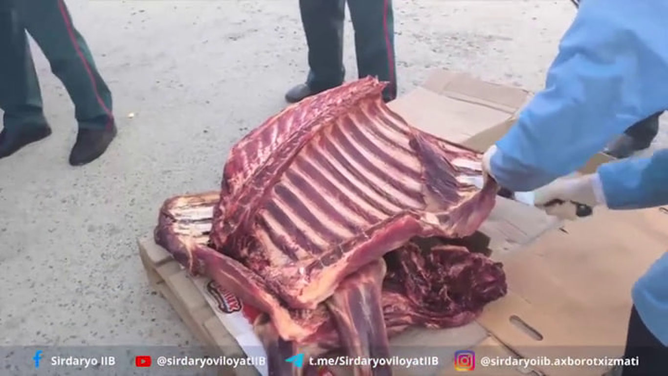 Сирдарёда Тошкентга олиб кетилаётган сифатсиз гўшт тўхтатиб қолинди