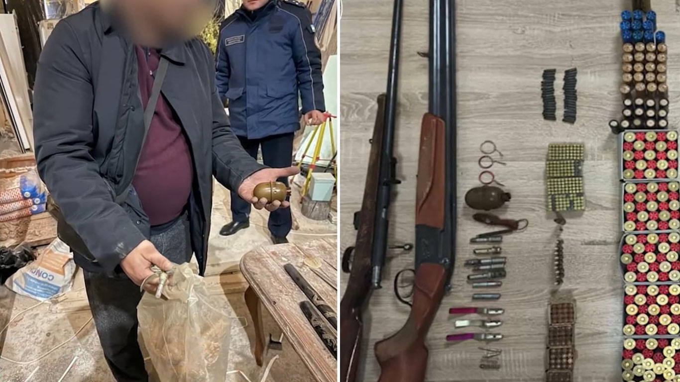 Тошкентда фуқаро уйидан қурол, ўқ-дори ва портловчи моддалар топиб олди