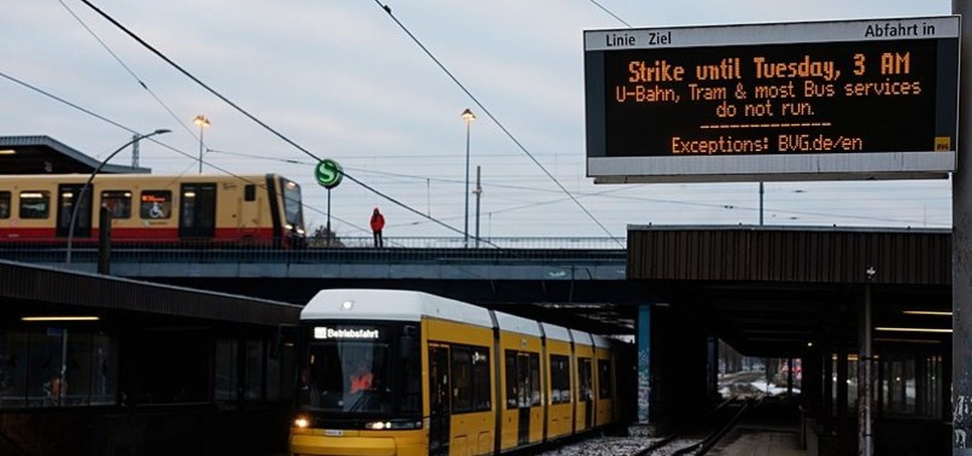 Germaniyada jamoat transportida butun mamlakat bo'ylab ish tashlash boshlandi