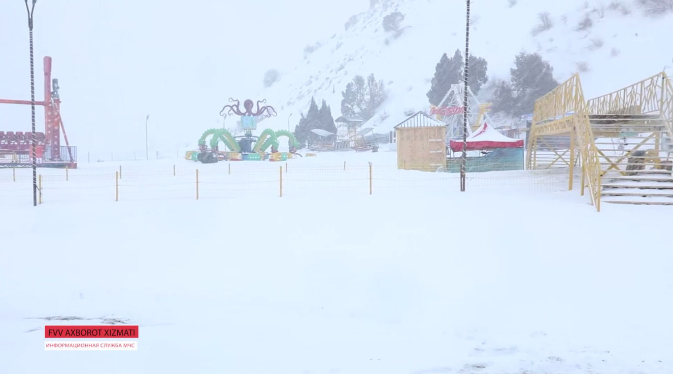 Qamchiq dovonida kuchli qor yog‘ishi sabab 2 ta ko‘ngilochar dam olish maskanlari faoliyati vaqtincha to‘xtatildi