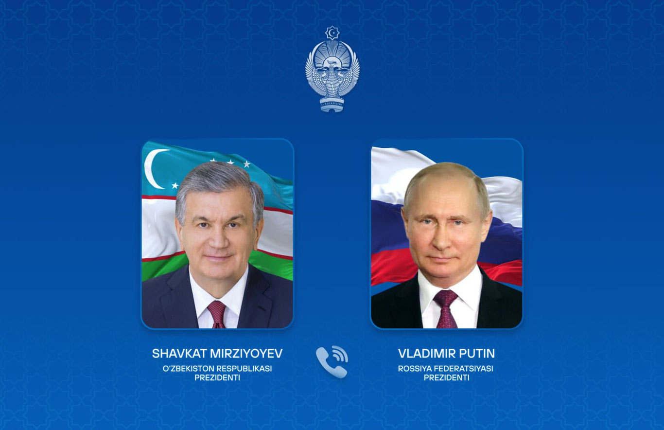 O‘zbekiston Prezidenti Shavkat Mirziyoyev va Rossiya Prezidenti Vladimir Putin suhbatlashdi