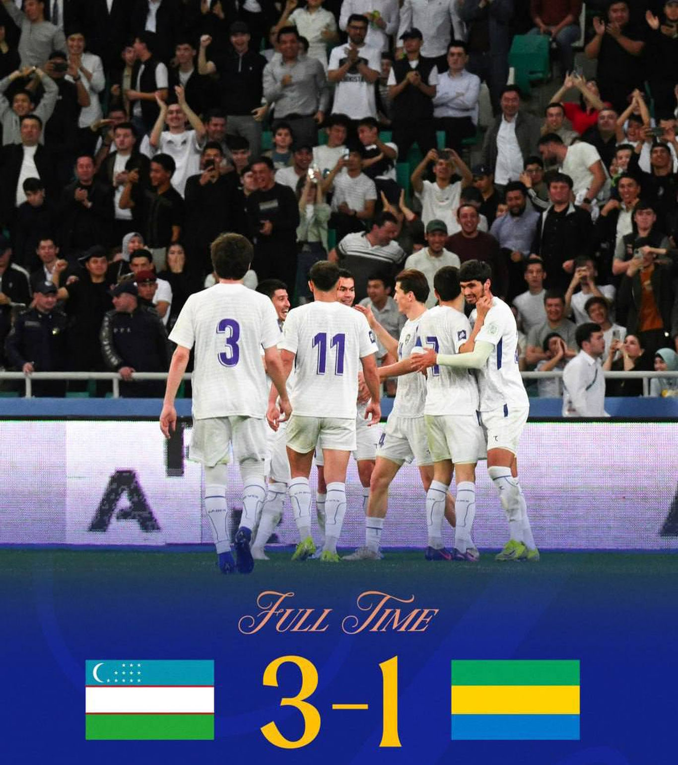 O‘zbekiston milliy terma jamoasi Gabonni 3:1 hisobida mag‘lub etdi