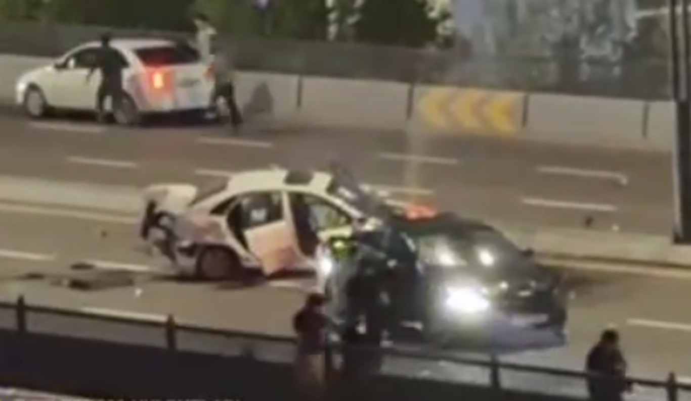 Toshkentda Lacetti va Kia to‘qnashib ketdi