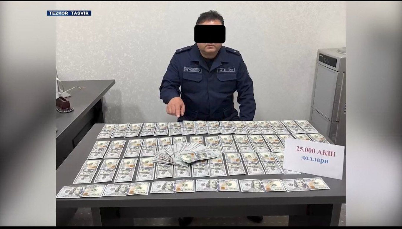Toshkent viloyatida tadbirkordan 63 ming dollar talab qilgan FVV xodimi qamoqqa olindi