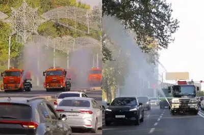 Toshkent havosi ifloslanmoqda: ko‘chalarga suv purkash ishlari kuchaytirildi